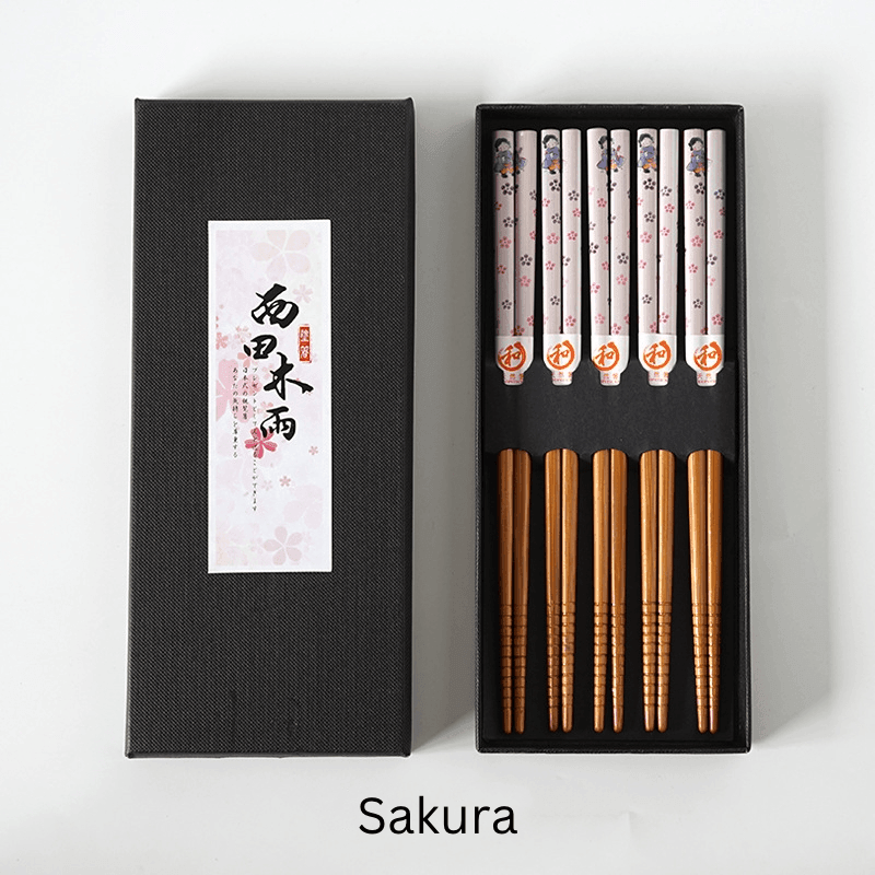 Mutli-Themed Japanese Bamboo Chopsticks Sets