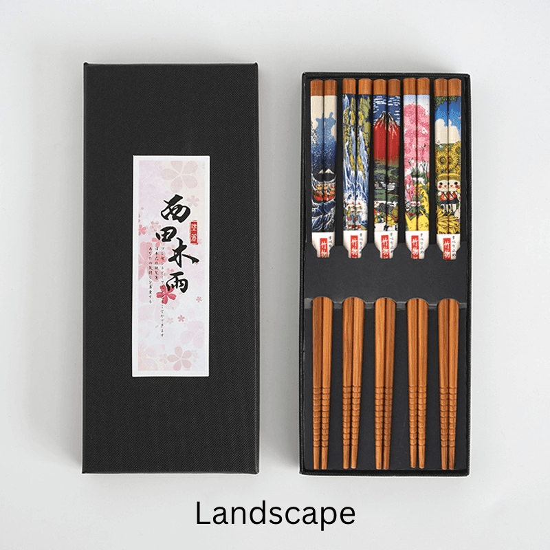 Mutli-Themed Japanese Bamboo Chopsticks Sets