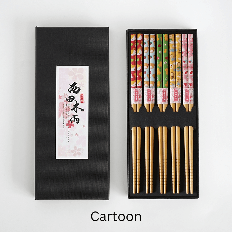 Mutli-Themed Japanese Bamboo Chopsticks Sets