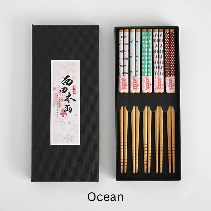 Mutli-Themed Japanese Bamboo Chopsticks Sets