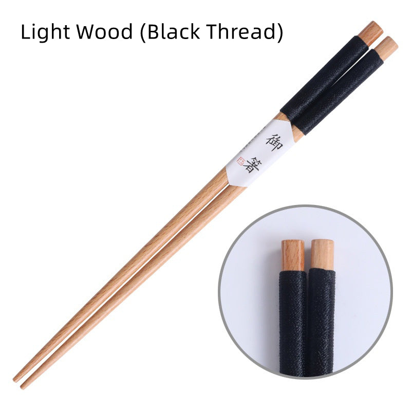 Japanese Handcrafted Wooden Chopsticks with Decorative Thread