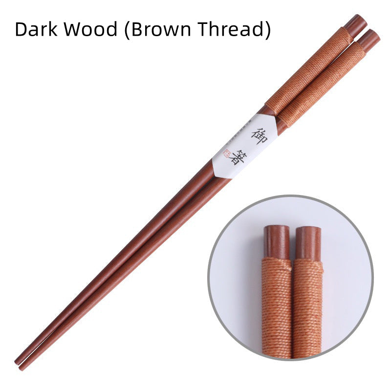 Japanese Handcrafted Wooden Chopsticks with Decorative Thread