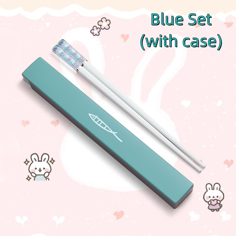 Bunny Bite Children Chopsticks With Carrying Case