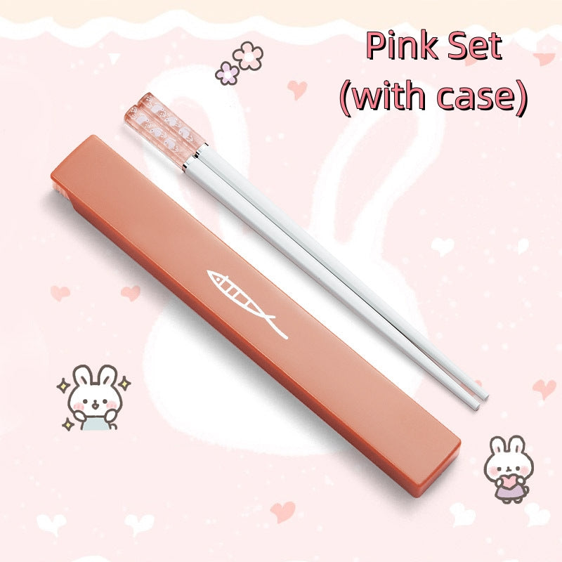Bunny Bite Children Chopsticks With Carrying Case