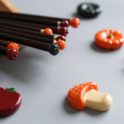 Japanese Handcrafted Fall Seasonal Produce Themed Chopsticks
