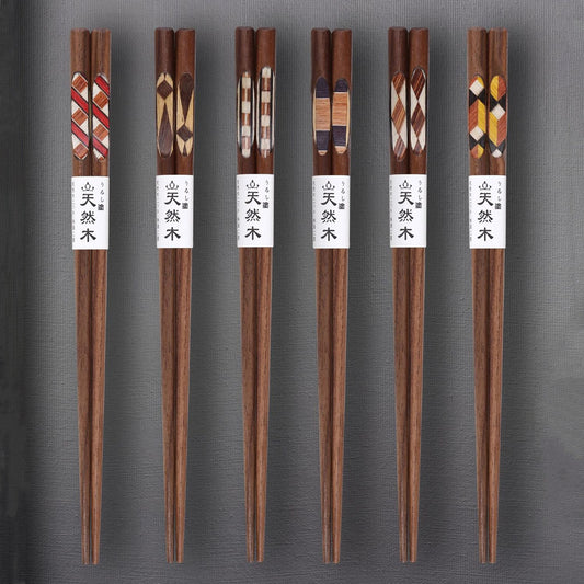 Japanese Assorted Pattern Wooden Chopstick Sets