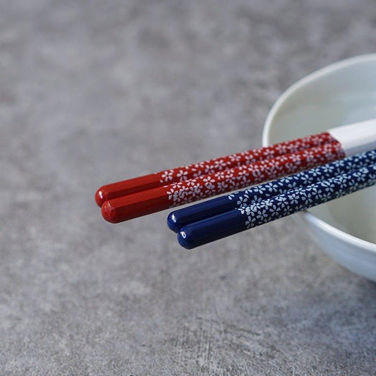 Japanese Handcrafted Wooden Sakura Themed Chopsticks Set