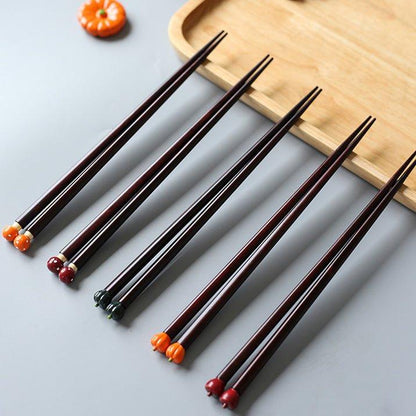 Japanese Handcrafted Fall Seasonal Produce Themed Chopsticks