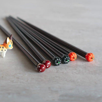 Japanese Handcrafted Fall Seasonal Produce Themed Chopsticks