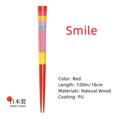 Japanese Handcrafted Cartoon Wooden Children's Chopsticks