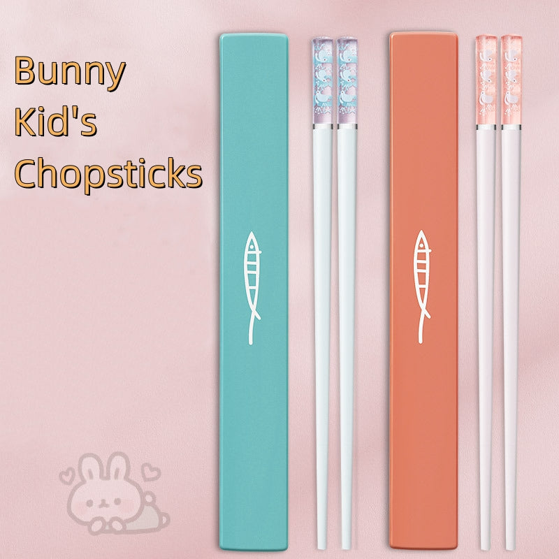 Bunny Bite Children Chopsticks With Carrying Case