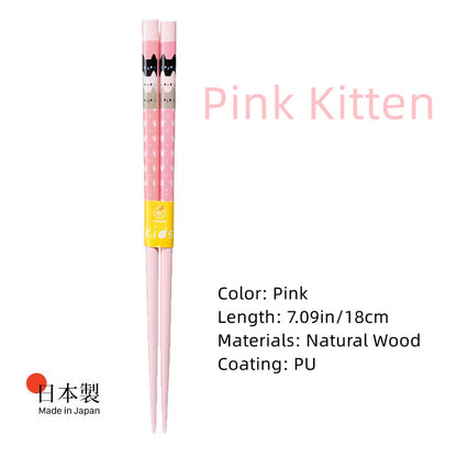 Japanese Handcrafted Cartoon Wooden Children's Chopsticks