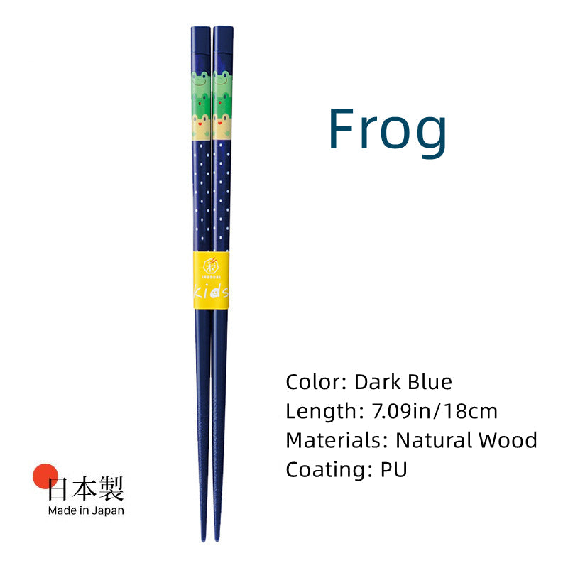 Japanese Handcrafted Cartoon Wooden Children's Chopsticks