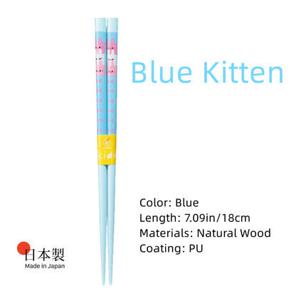 Japanese Handcrafted Cartoon Wooden Children's Chopsticks